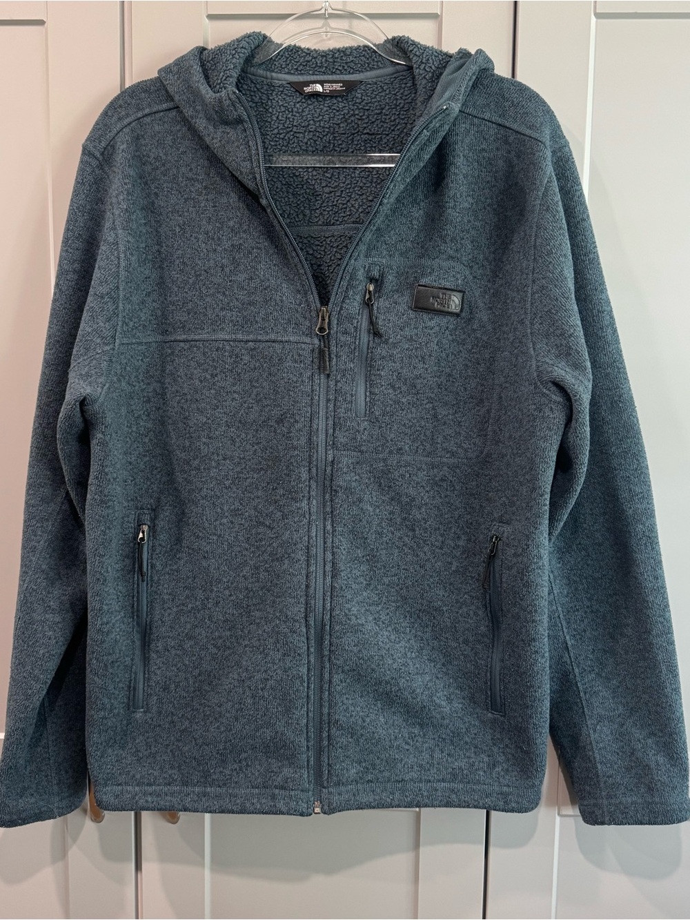 The North Face Men's Hooded Full-Zip Fleece Jacket - Slate Blue